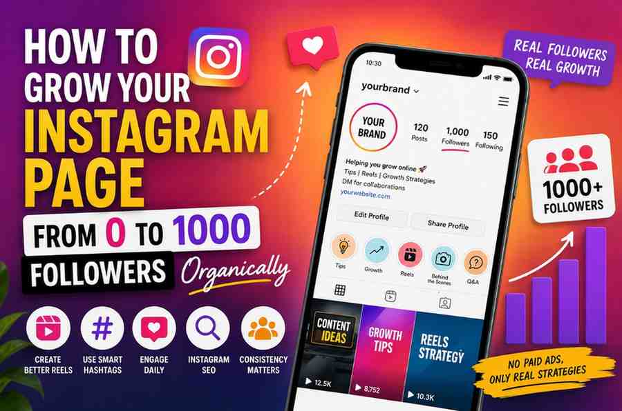 How to grow your Instagram page organically from 0 to 1000 followers