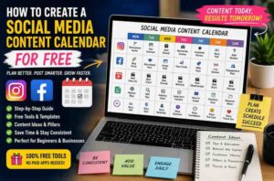 How to create a social media content calendar for free infographic